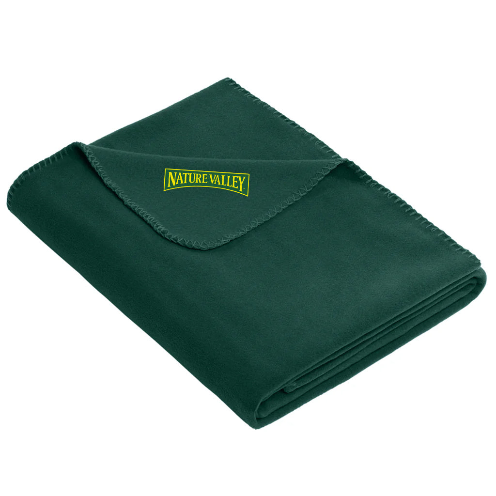 Port Authority Dark Green Value Fleece Blanket with Strap