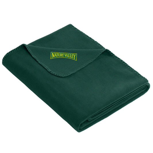 Port Authority Dark Green Value Fleece Blanket with Strap